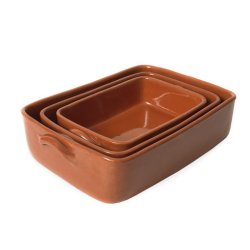 Fade i keramik, rektangul&aelig;re, s&aelig;t af 3 